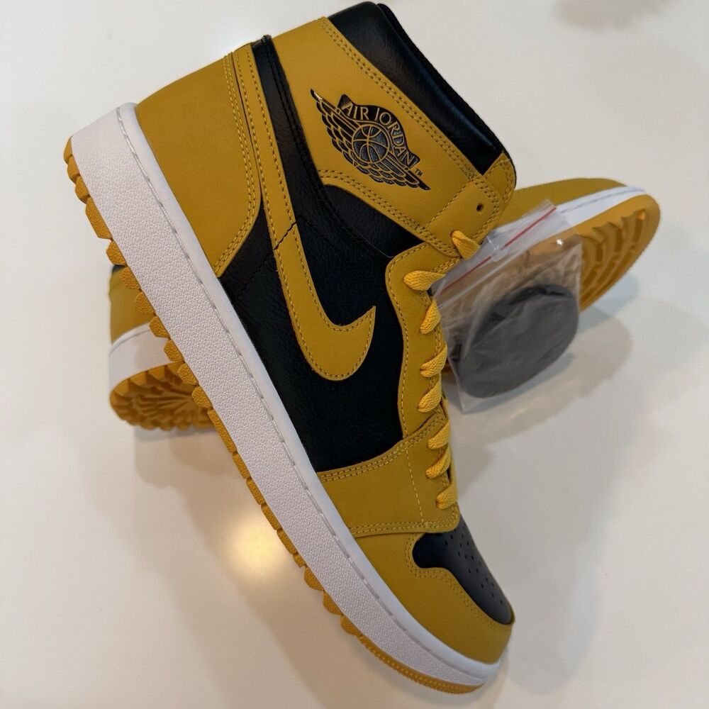 Nike Air Jordan 1 Golf High Pollen Black/Yellow Men's Size 13 DQ0660-100 - Picture 4 of 10